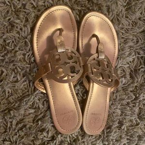 Rose gold Tory Burch “Miller” sandals